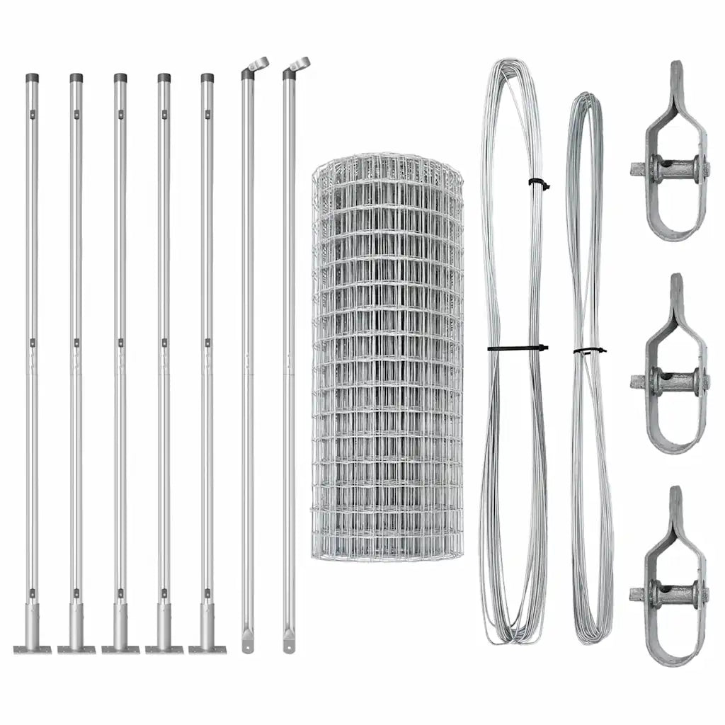 Recinzione da Giardino | Recinzione con Posto Argento 1,4 x 10 m Acciaio
