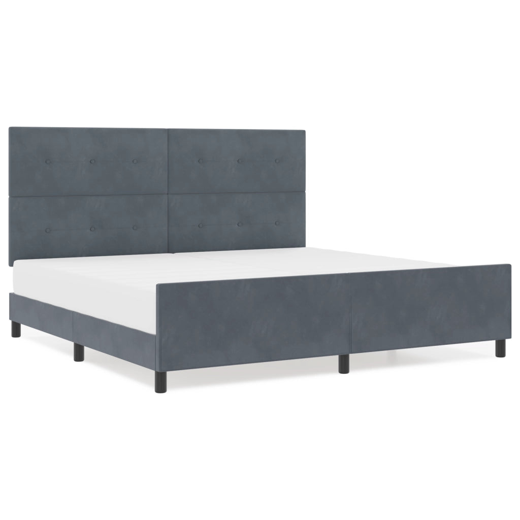 Letto Matrimoniale Grigio Scuro 200x200 cm in Velluto
