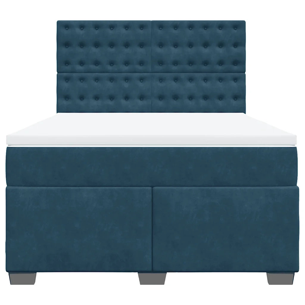 Giroletto a Molle con Materasso Blu 140x190 cm in Velluto 3290922