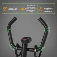 Stepper Professionale con Manubrio e Corde in Acciaio per Allenamento a Casa, 40 x 40 x 118cm, Nero