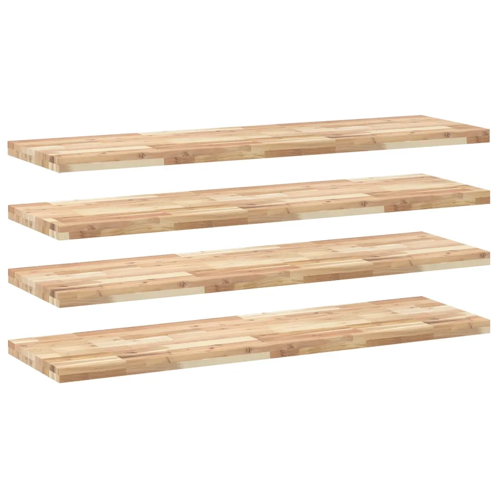 Mensole da Parete 4 pz 160x40x4 cm Legno Acacia Non Trattato