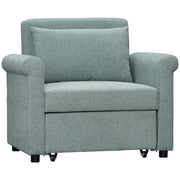 EasyComfort Poltrona Letto Singolo Salvaspazio Reclinabile su 4 Livelli con Seduta Imbottita, 96x84.5x87.5cm, Verde