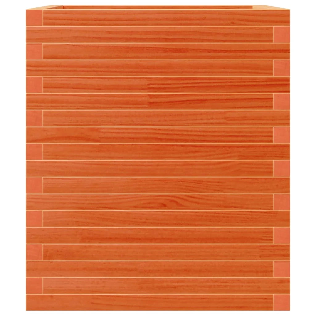 Fioriera rialzata per piante fiori patio giardino finitura a cera 60 x 60 x 68,5 cm legno di pino massiccio marrone 02_0038476
