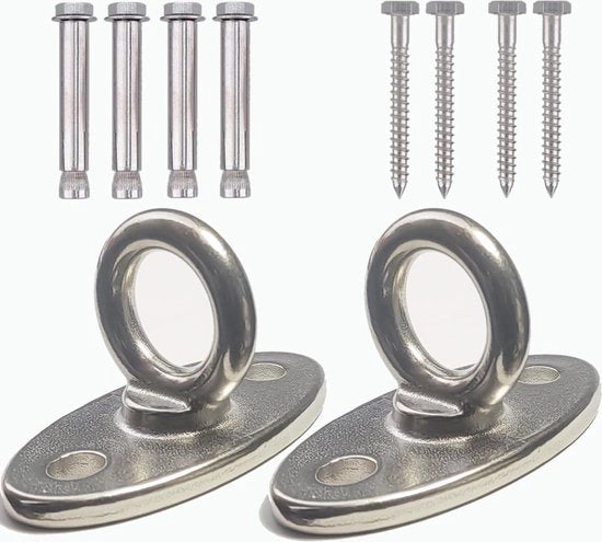 Sostegno per sedia a sospensione - orefice per sedia a sospensione - gancio per sedia a sospensione - acciaio inossidabile - set a due pezzi