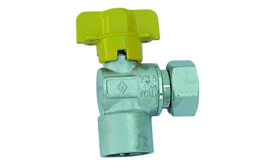 RUBINETTO GAS SQUADRA F CON BOCCHETTONE- 1/2 x 1/2  DN 10- BUGAT- pezzi 1
