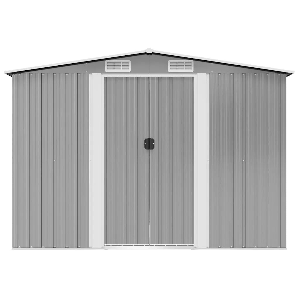 Capanno per Attrezzi in Metallo Grigio 257x205x178 cm 42907
