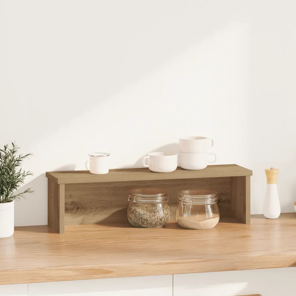 Mensola da cucina-Scaffale da Cucina Impilabile Rovere Artigianale 60x15x16 cm