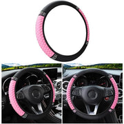 Supporto per volante morbido imitazione pelle - Accessorio interno auto - Diametro 37-38 cm - Protezione contro sporcizia/segni - Stile e lucido - Facile da pulire - Supporto per volante