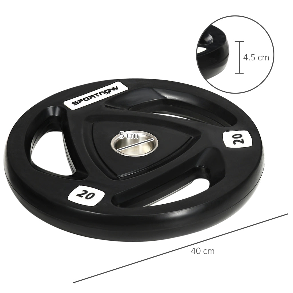 Dischi Pesi da Bilanciere 20kg ¨C Zephmum ¨C Acciaio con Rivestimento in Gomma