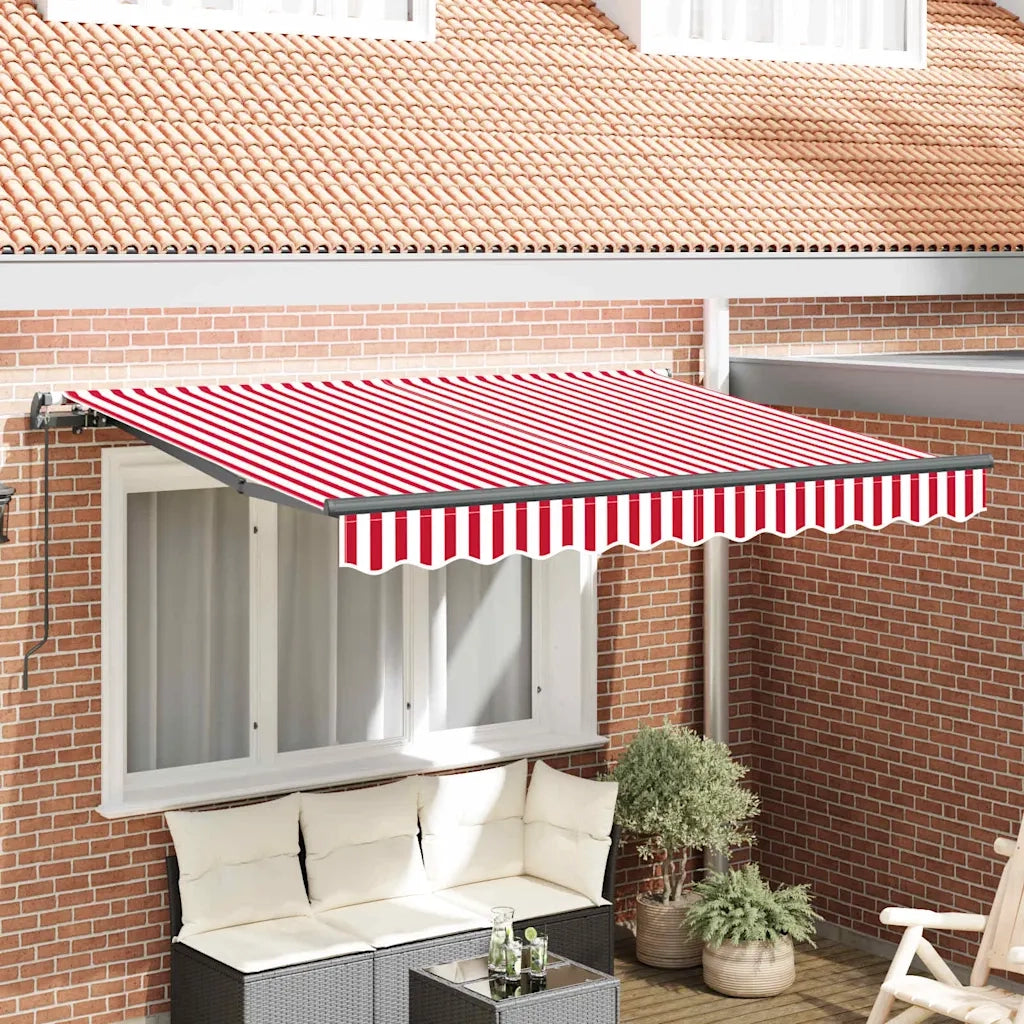 vidaXL Tenda Retrattile Rosso e Bianco 250 x 200 cm