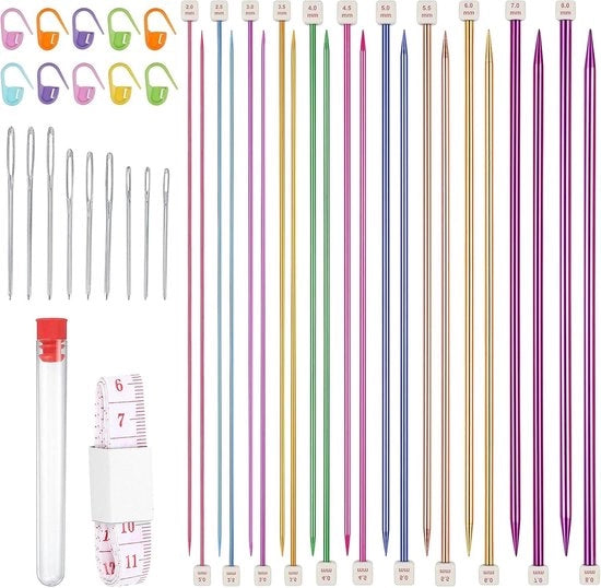 Set di aghi per maglia premium - maglia, calze, versatile - 10 pezzi