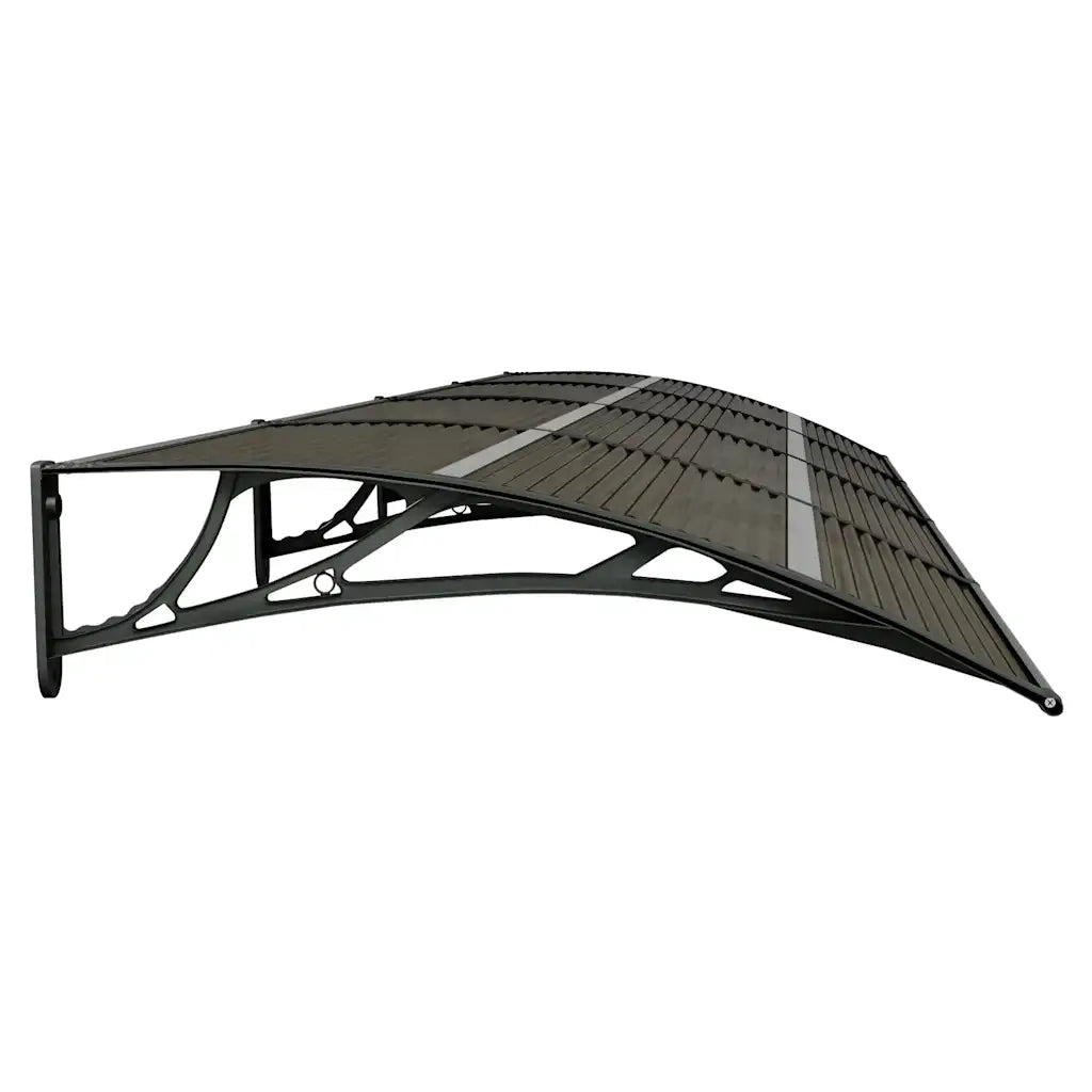 Pensilina per porta nera 400x100 cm in policarbonato CFW3839151