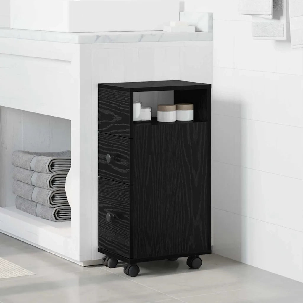 Set di mobili per il bagno Rovere Nero 33 x 23 x 65 cm 869062