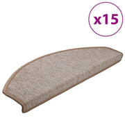 Tappetini per scale 15 pz | Gradini per Scale 65x24x4 cm Marrone chiaro Semicircolari Grandi