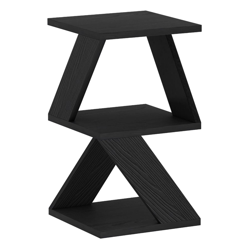 Serino, Tavolino da Salotto 2 Vani, 30x30x54h cm Nero