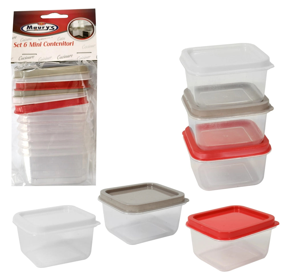 MAURY'S SET DI 6 MINI CONTENITORI DA CUCINA REALIZZATI IN PLASTICA