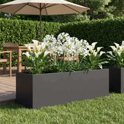Vaso da giardino Nero 80 x 30 x 30 cm Acciaio laminato a freddo 8005204