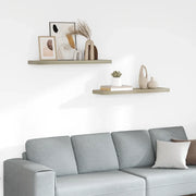 Scaffali a Parete 2 pz Rovere 90x23,5x3,8 cm in MDF 323881