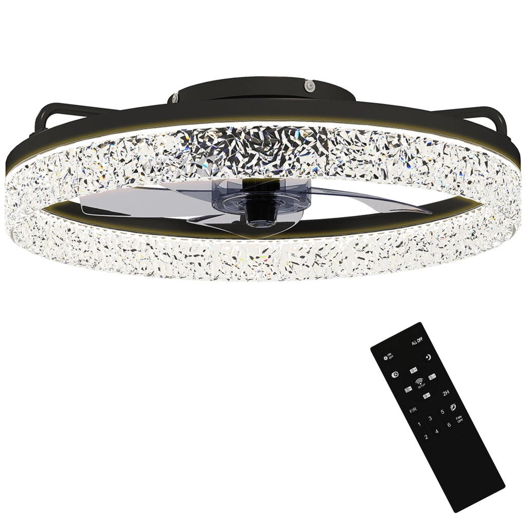 Ventilatore da Soffitto con Luce LED Dimmerabile ¨C Xylo ¨C Telecomando, Nero