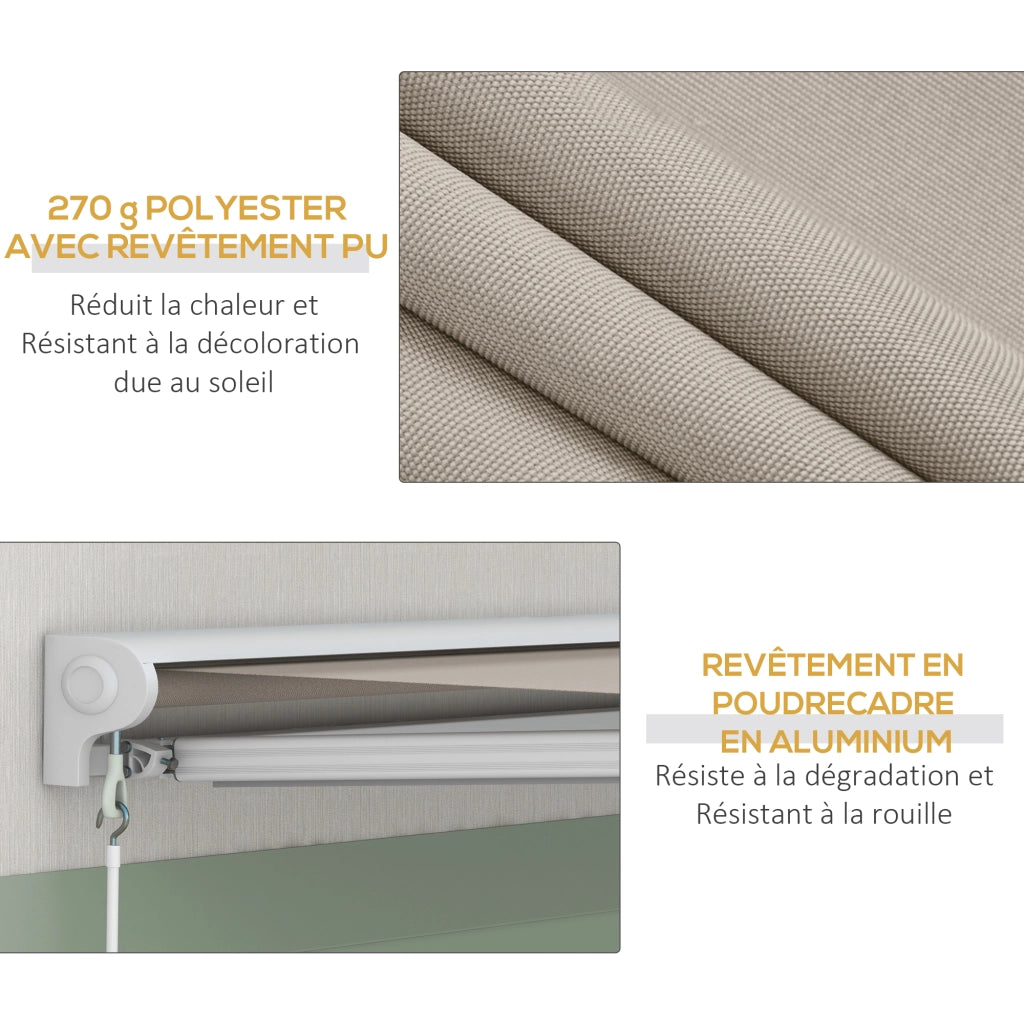 Tendone da Esterno Retrattile Elettrico e Manuale ¨C zephmum ¨C 250x200 cm Colore Crema
