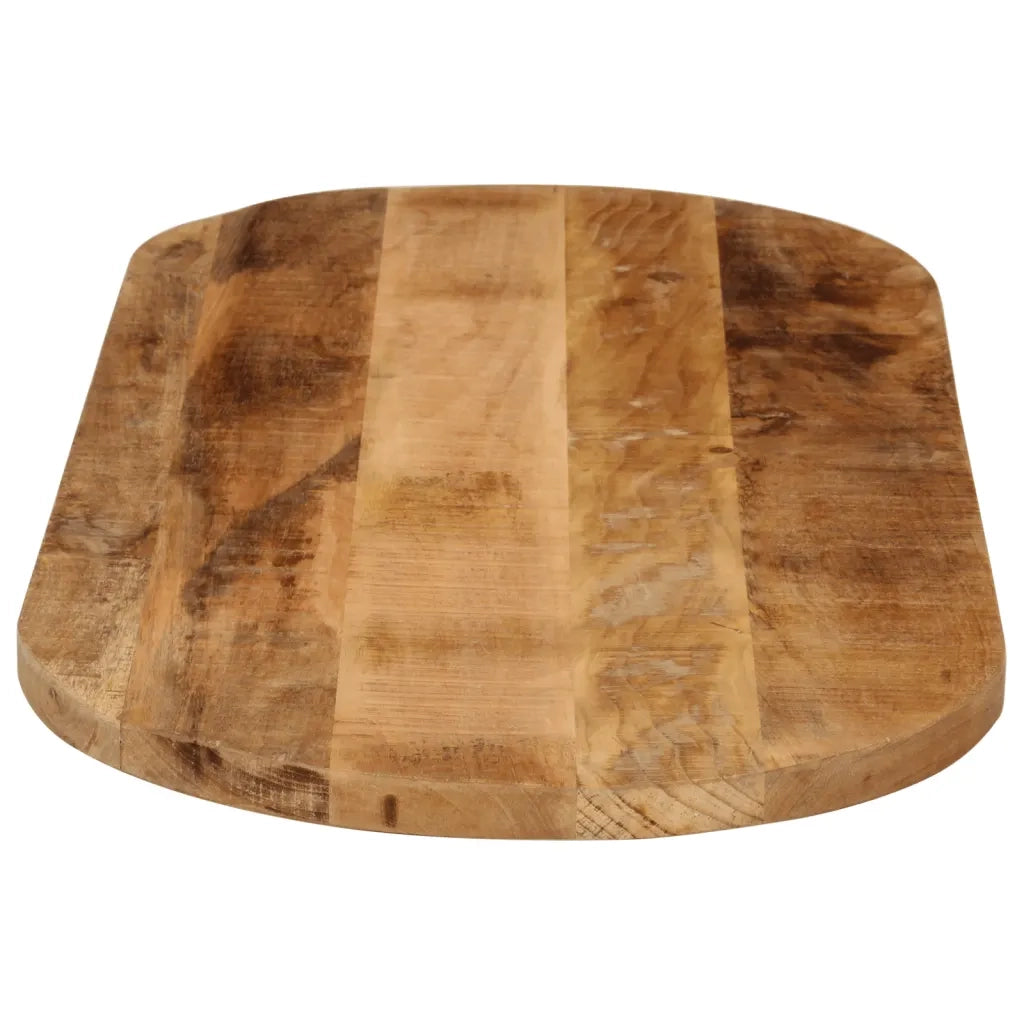 Piano Tavolo 120x60x3,8 cm Ovale Legno Massello Grezzo di Mango