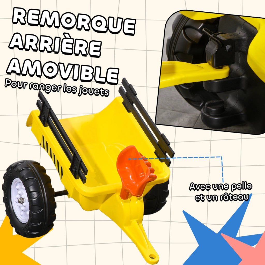 Trattore Giocattolo con Rimorchio ¨C Minimal ¨C Giallo