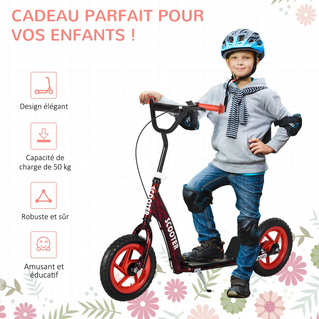 Scooter per bambini ¨C zephmum ¨C Rosso, ruote grandi, regolabile