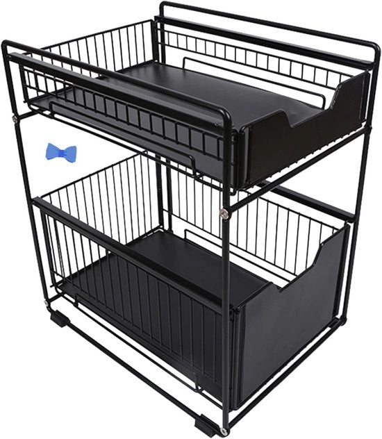 Cassetti di Cucina - Cassetti Slittabili - Ordine della Cucina - Slittabili con Facilità - Grande Dimensione - Nero