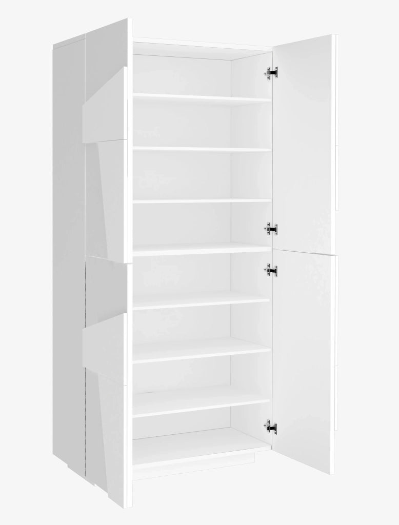 Scarpiera 4 ante L 81.2 x H 167.6 x P 39.2 cm 32 paia, bianco