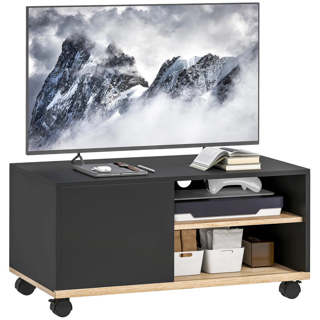 Mobile TV con Ruote ¨C zephmum ¨C Nero 80x45x41 cm