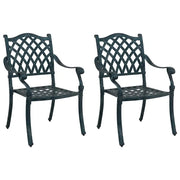 Sedia da Giardino 2 pz | Sedie da Esterno Verde 56 x 55 x 92.5cm Alluminio