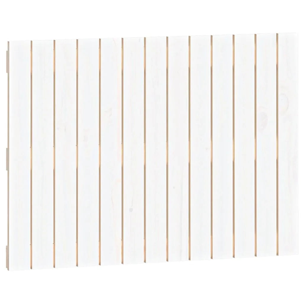 Testiera da Parete Bianca 82,5x3x60cm in Legno Massello di Pino