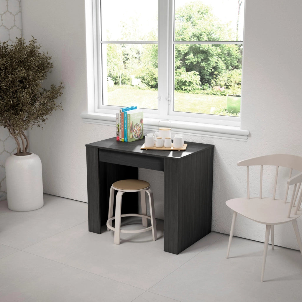 Consolle allungabile, 302x90x77cm, Per 14 persone, Tavolo da pranzo, Nero RF2657