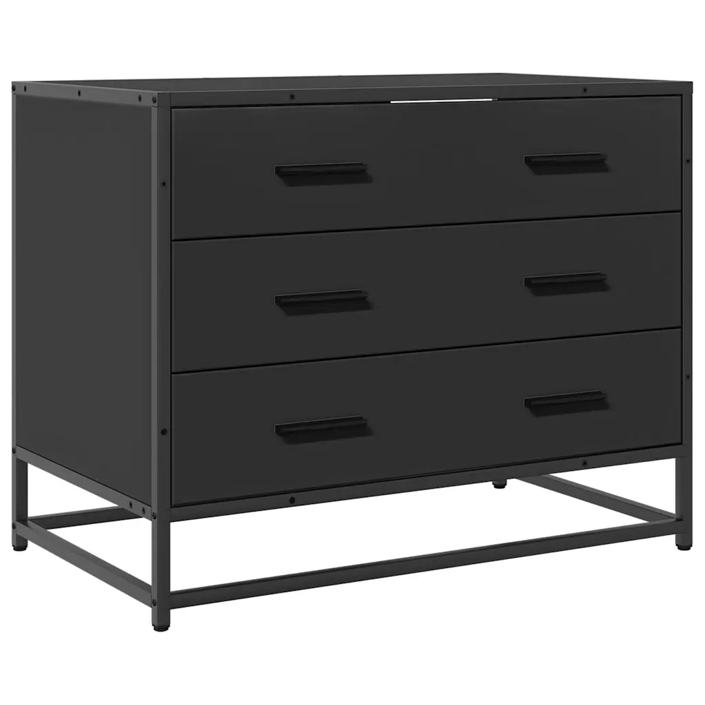 Cassettiera Nera 70x41x56 cm in Legno Multistrato 849074