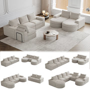 Divano Modulare Angolare con Chaise Longue in Tessuto ¨C MINIMAL ¨C Chenille