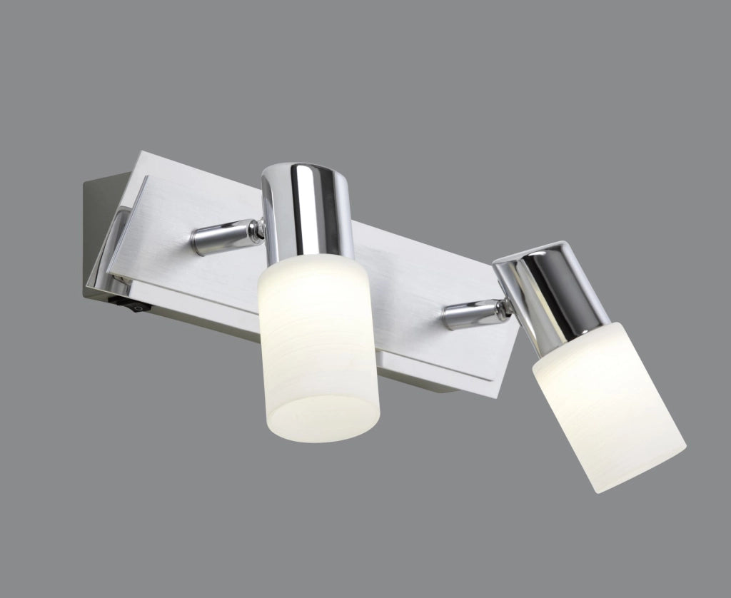 CLAPTON BARRA 2 SPOTS LED 4,3W · 2x 430lm, 3000K ALLUMINIO L.36CM
