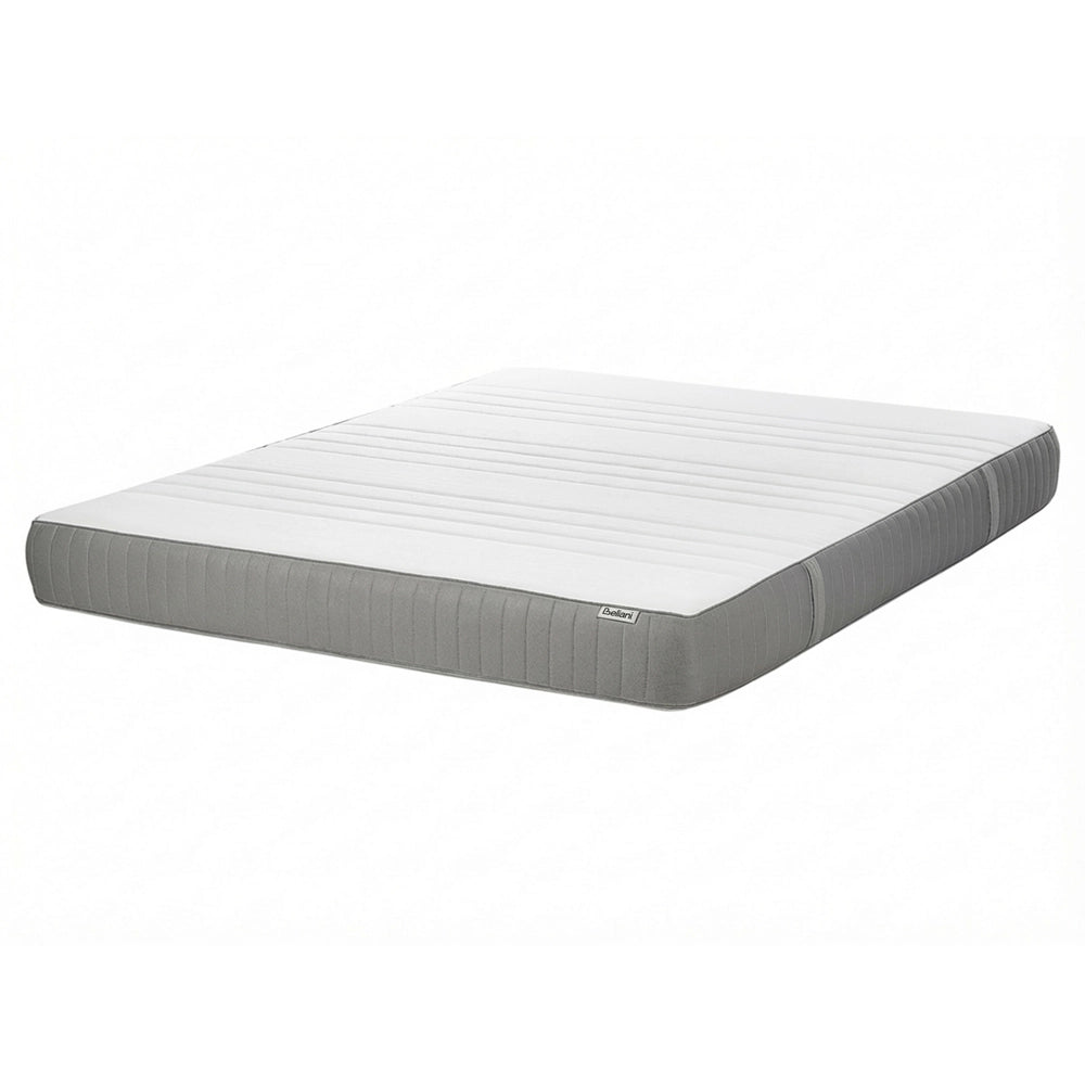 Materasso in schiuma bianco e grigio EU Matrimoniale durezza media con cerniera e copertura in poliestere 160 x 200 cm rimovibile Accessori per la camera da letto