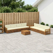 Set di divani da esterno con cuscino 9 pcs Naturale e Crema 3383178