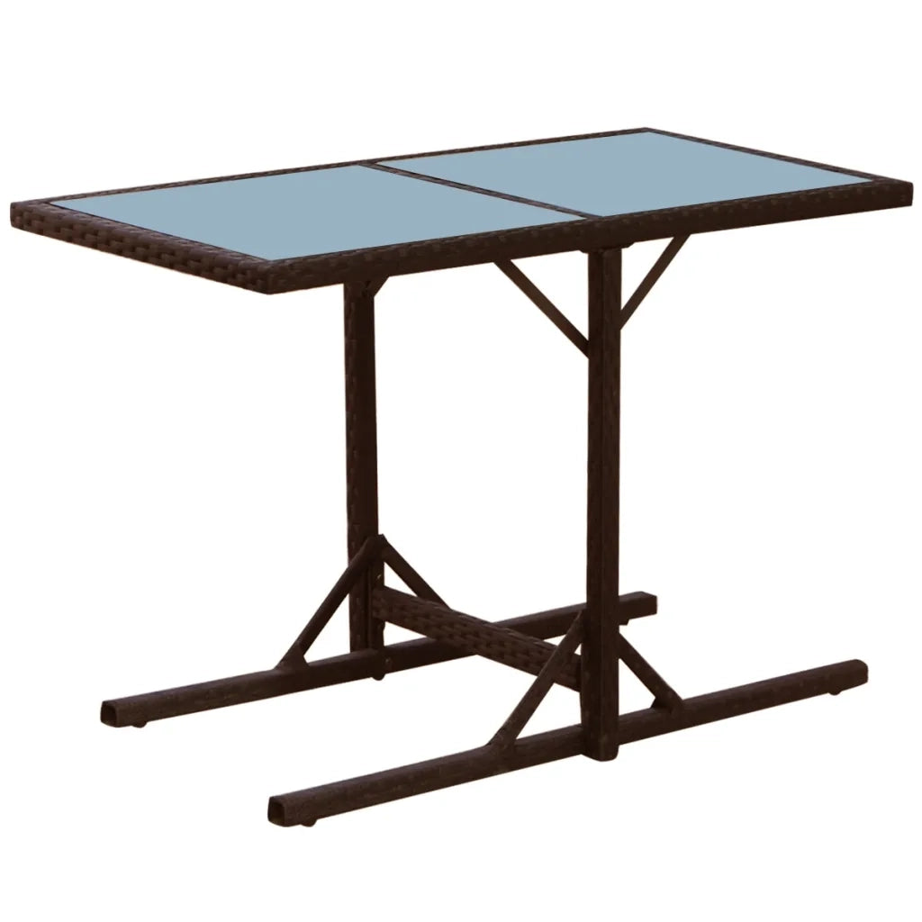Set da Bistrot 3 pz con Cuscini in Polyrattan Marrone 42540