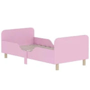 Struttura del Lettino per Bambini, Telaio del Letto Singolo per Bambini, Protezione dai Bordi, Lettino per Piccole Stanze, MDF, Senza Materasso, Rosa