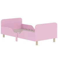 Struttura del Lettino per Bambini, Telaio del Letto Singolo per Bambini, Protezione dai Bordi, Lettino per Piccole Stanze, MDF, Senza Materasso, Rosa