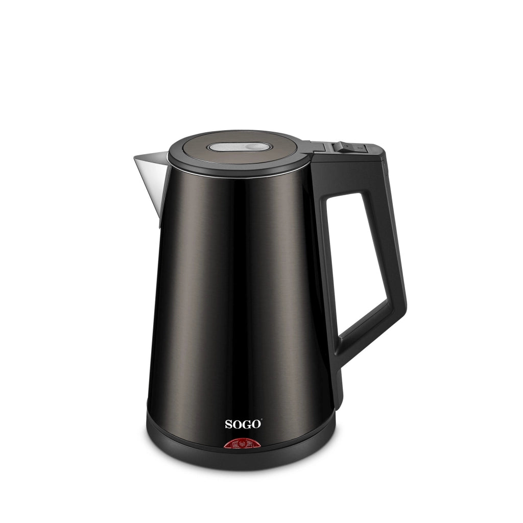 Bollitore elettrico acciaio inox 1830W, capacità 1,7 litri, tripla parete isolante, spegnimento automatico - SOGO