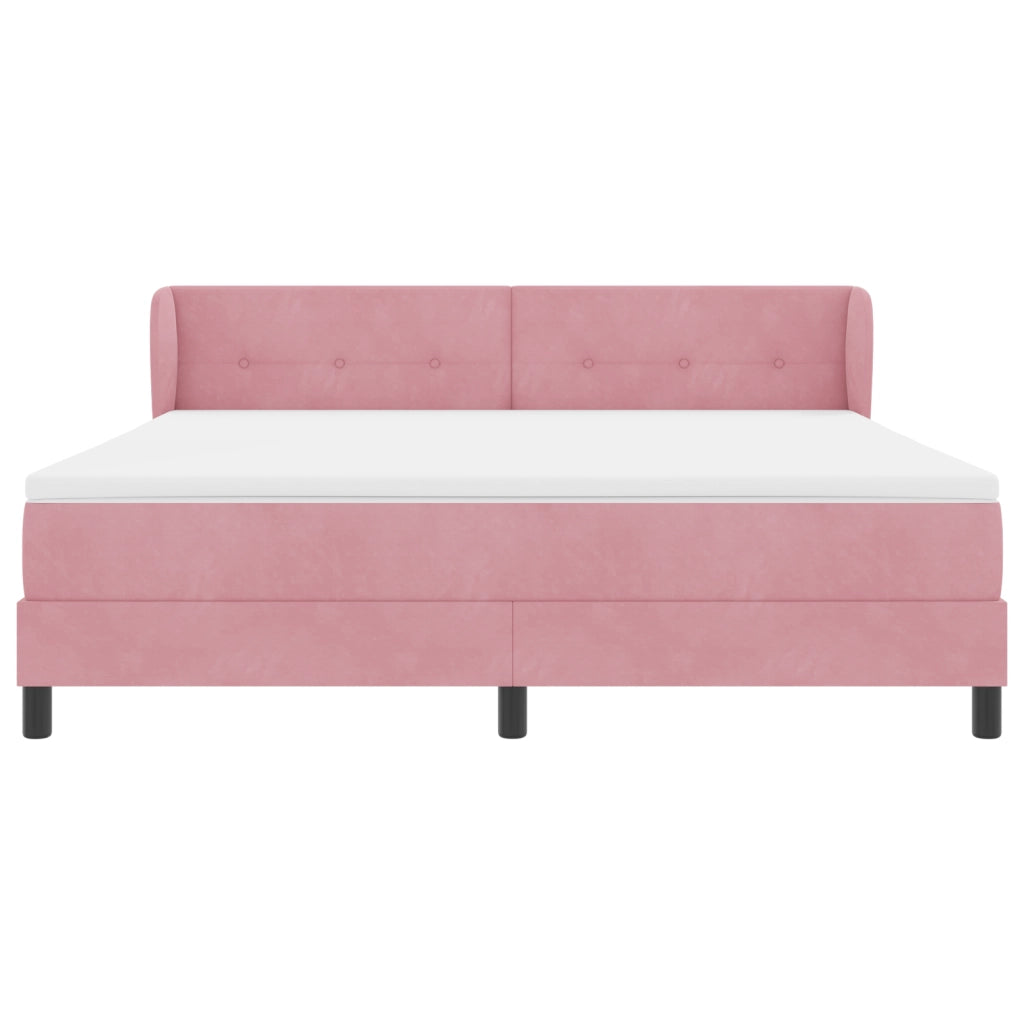 Letto a Molle con Materasso Rosa 180x200 cm Velluto