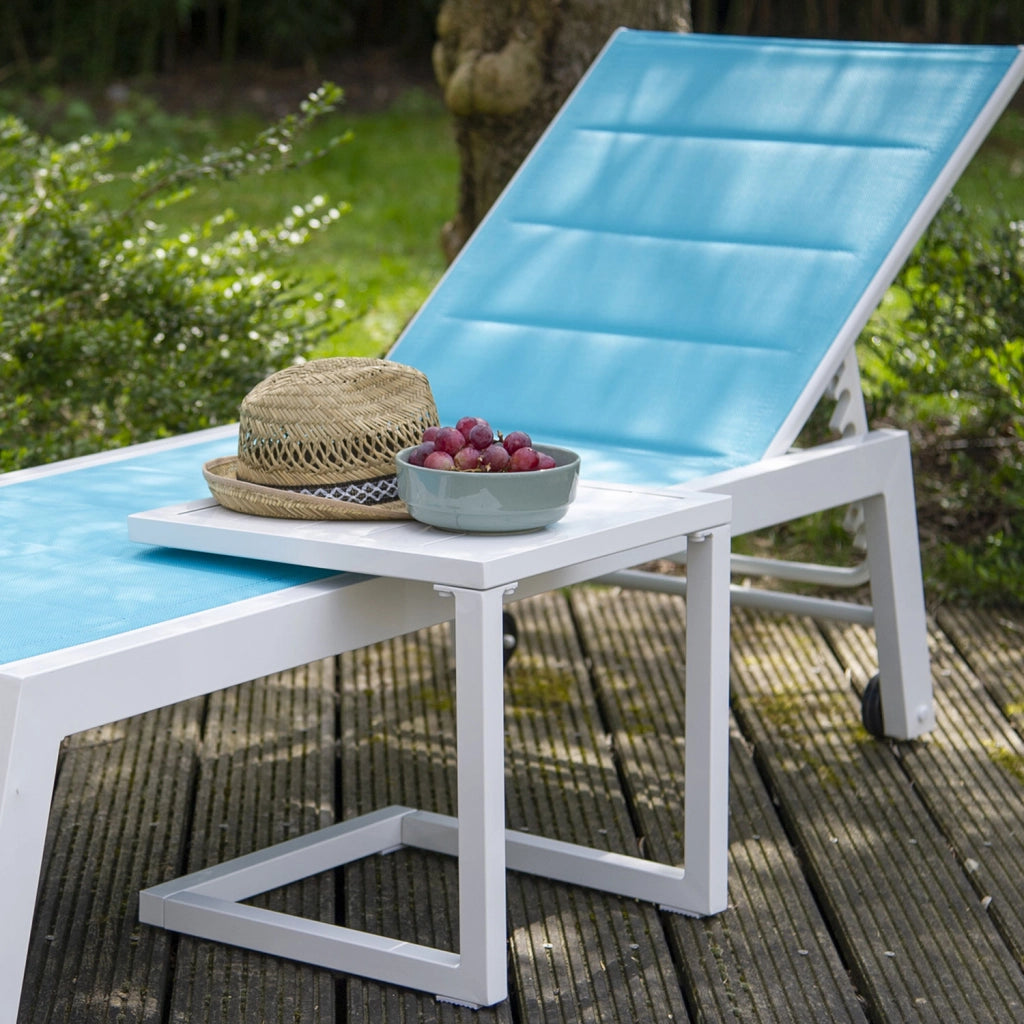 Tavolino BARBADOS in alluminio bianco