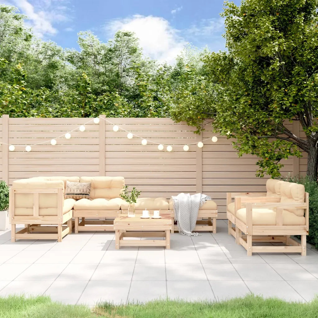 Set Salotto da Giardino 8 pz in Legno Massello di Pino 3186221