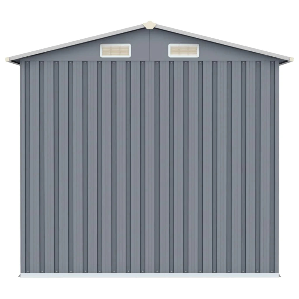 Casetta da giardino cabina ripostiglio casetta da esterno robusta casetta per attrezzi 205 x 129 x 183 cm acciaio zincato grigio 02_0022232