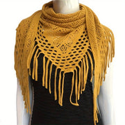 Sciarpa per donna, cappuccio a tre angoli, colore uniforme, caldo | Impermeabile a vento, maglia intrecciata per autunno/inverno, lavabile a mano