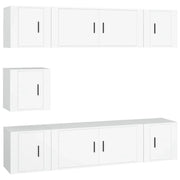 Set di Mobili Porta TV 7 pz | Armadietto TV | Mobile Porta TV Bianco in Legno Multistrato