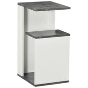 EasyComfort Comodino con Ripiano Aperto in Truciolato dal Design Irregolare, 35x29.5x60 cm, Grigio e Bianco
