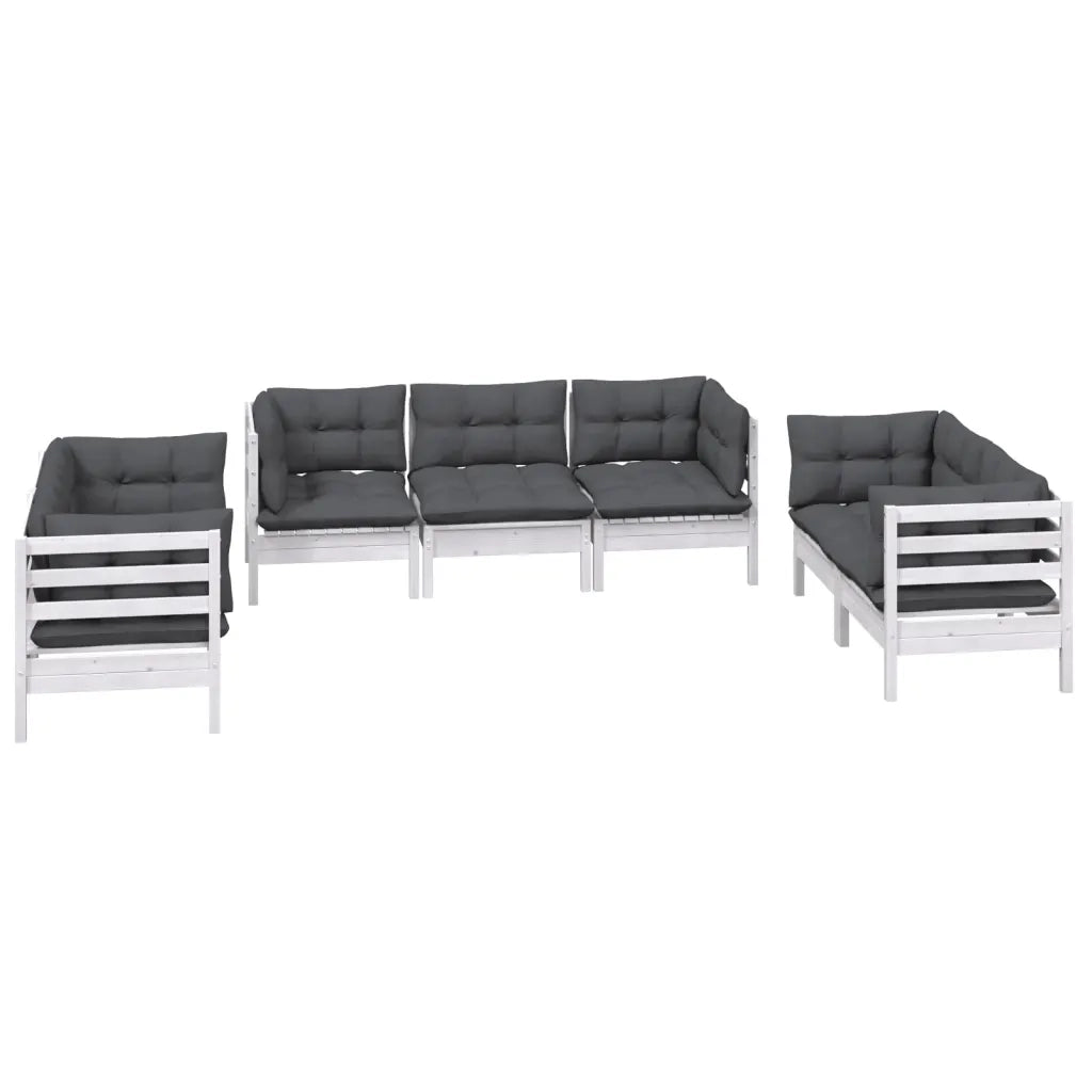 Set Salotto da Giardino 7pz con Cuscini Legno Massello di Pino 3096257